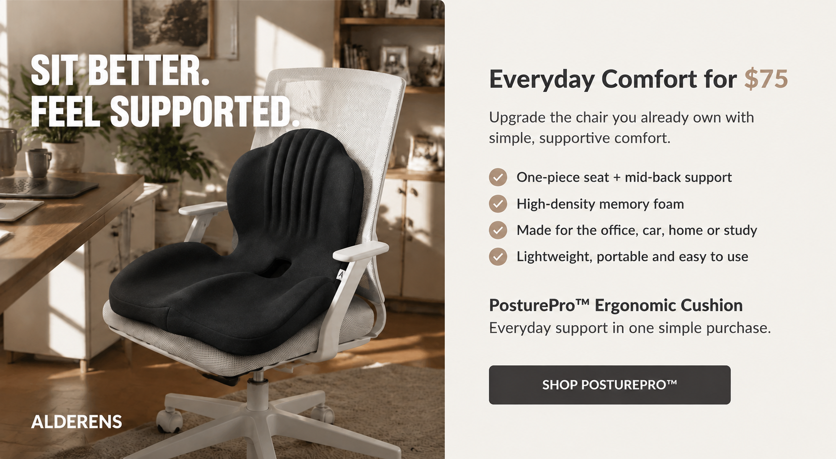 PosturePro™ Ergonomic Lumbar Support Cushion
